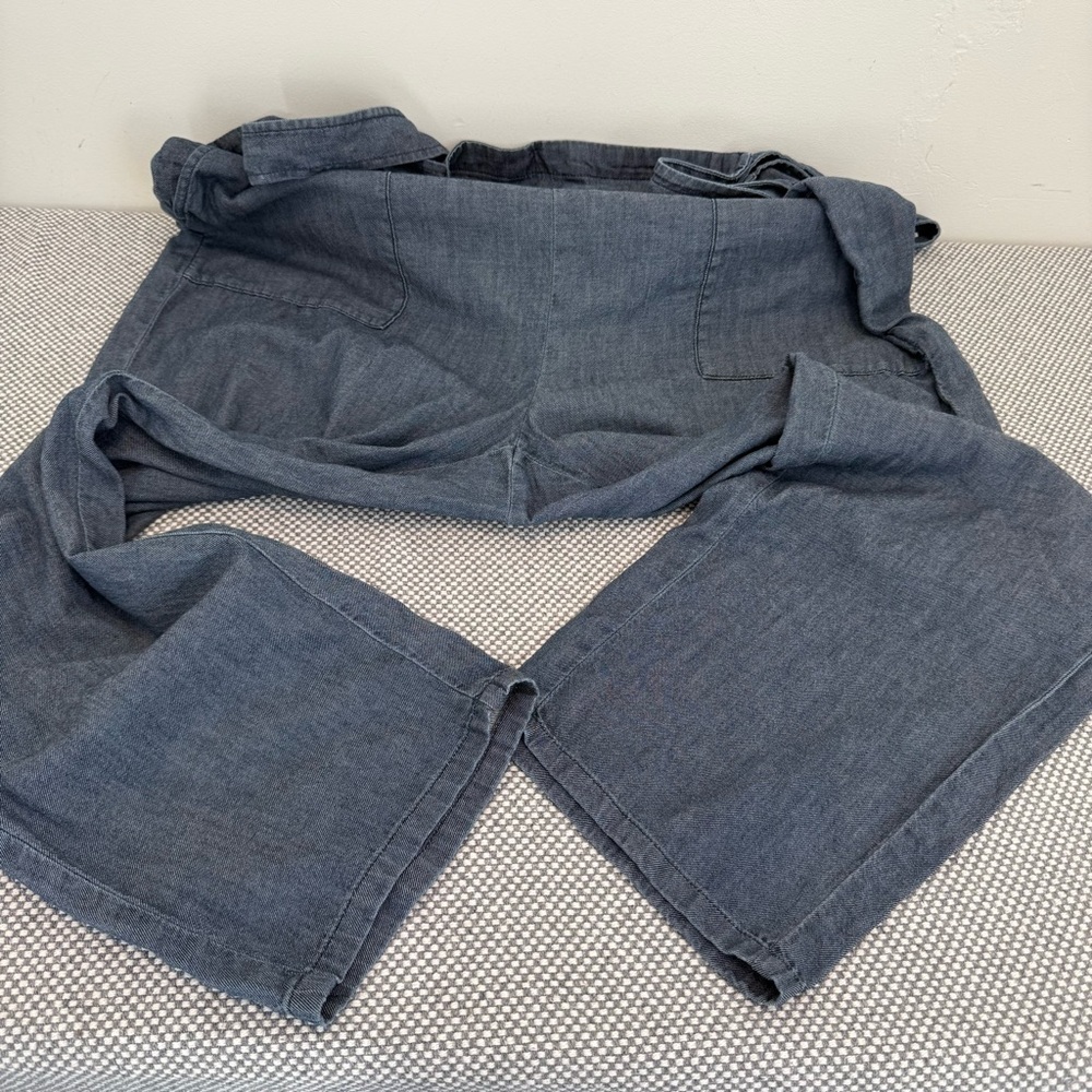 Eileen Fisher Airy Organic Cotton Twill Overalls Denim size XL - Picture 7 of 15
